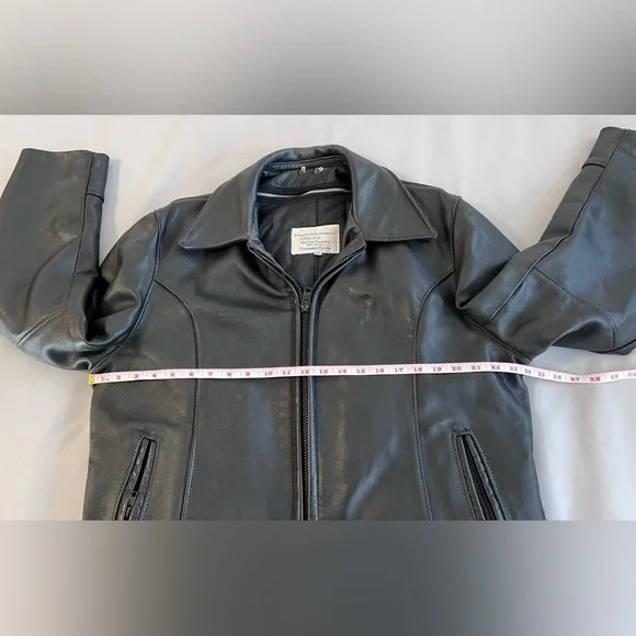 Vintage Taylor's Leatherwear USA Leather Motorcycle Bomber Jacket Mens 44 Police